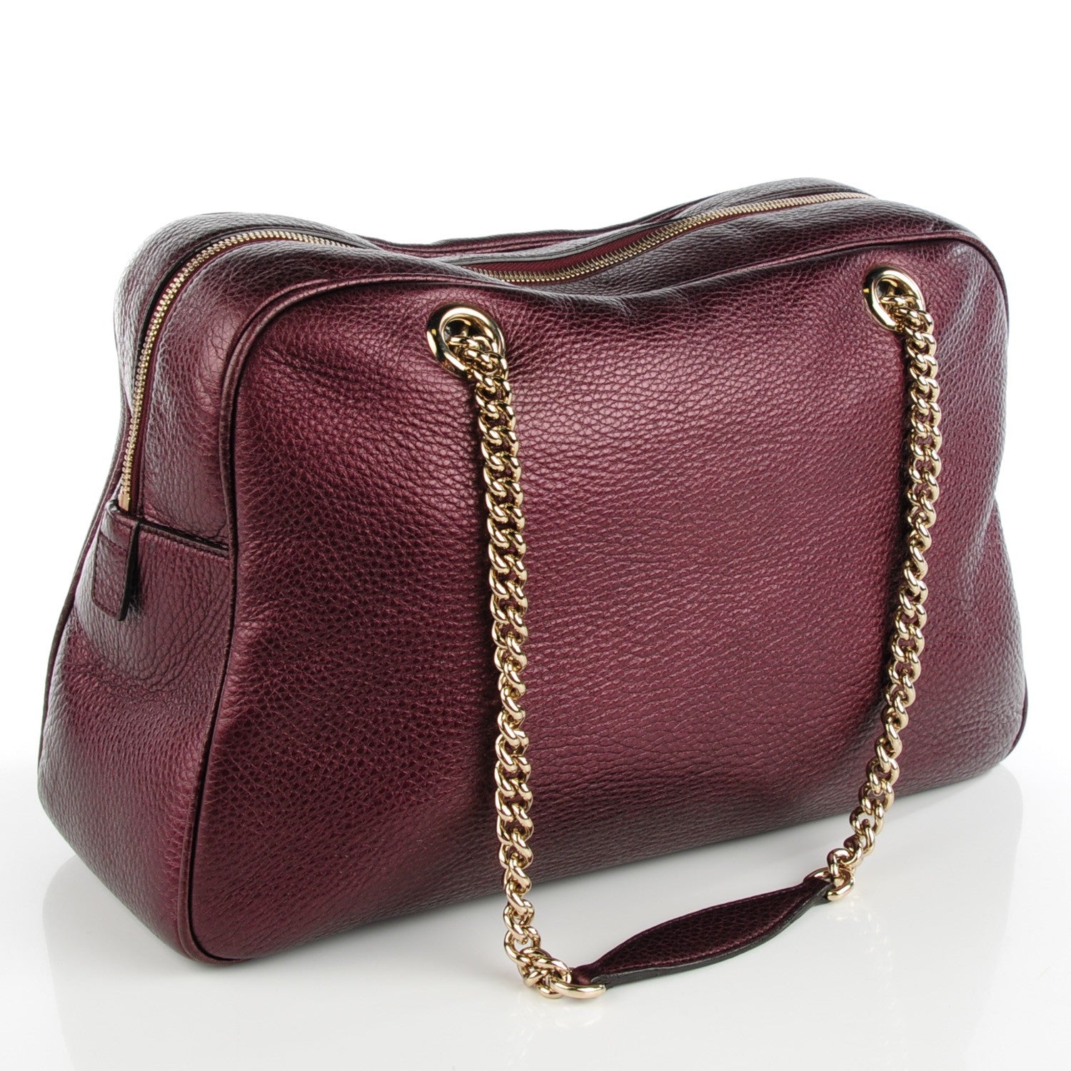 Gucci Metallic Cellarius Calfskin Medium Soho Bowler Classic Burgundy 3 of 7