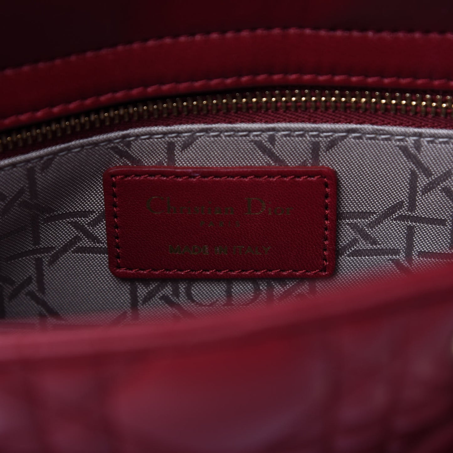 Lambskin Cannage Small My Lady Dior Red