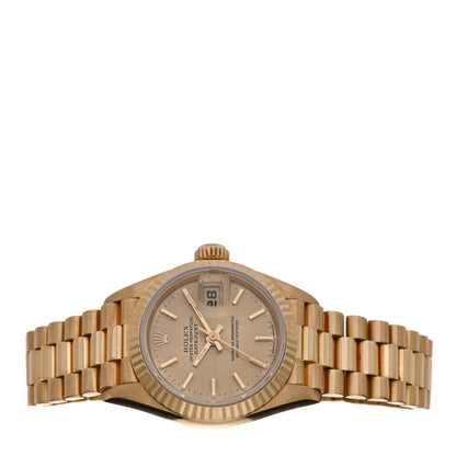Rolex 18K Yellow Gold 26mm Oyster Perpetual Datejust President Watch Champagne 69178 2 of 4