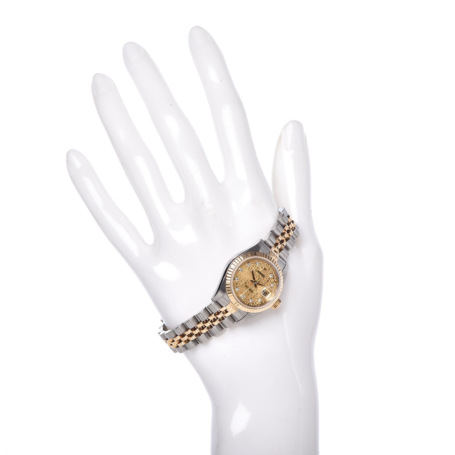 Rolex Stainless Steel 18K Yellow Gold Diamond 26mm Oyster Perpetual Datejust Watch Champagne Jubilee 179173 2 of 6