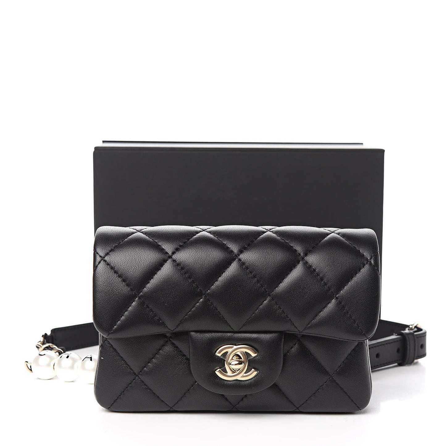 Lambskin Quilted Mini My Precious Waist Bag Black