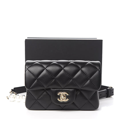 Chanel Lambskin Quilted Mini My Precious Waist Bag Black 11 of 11