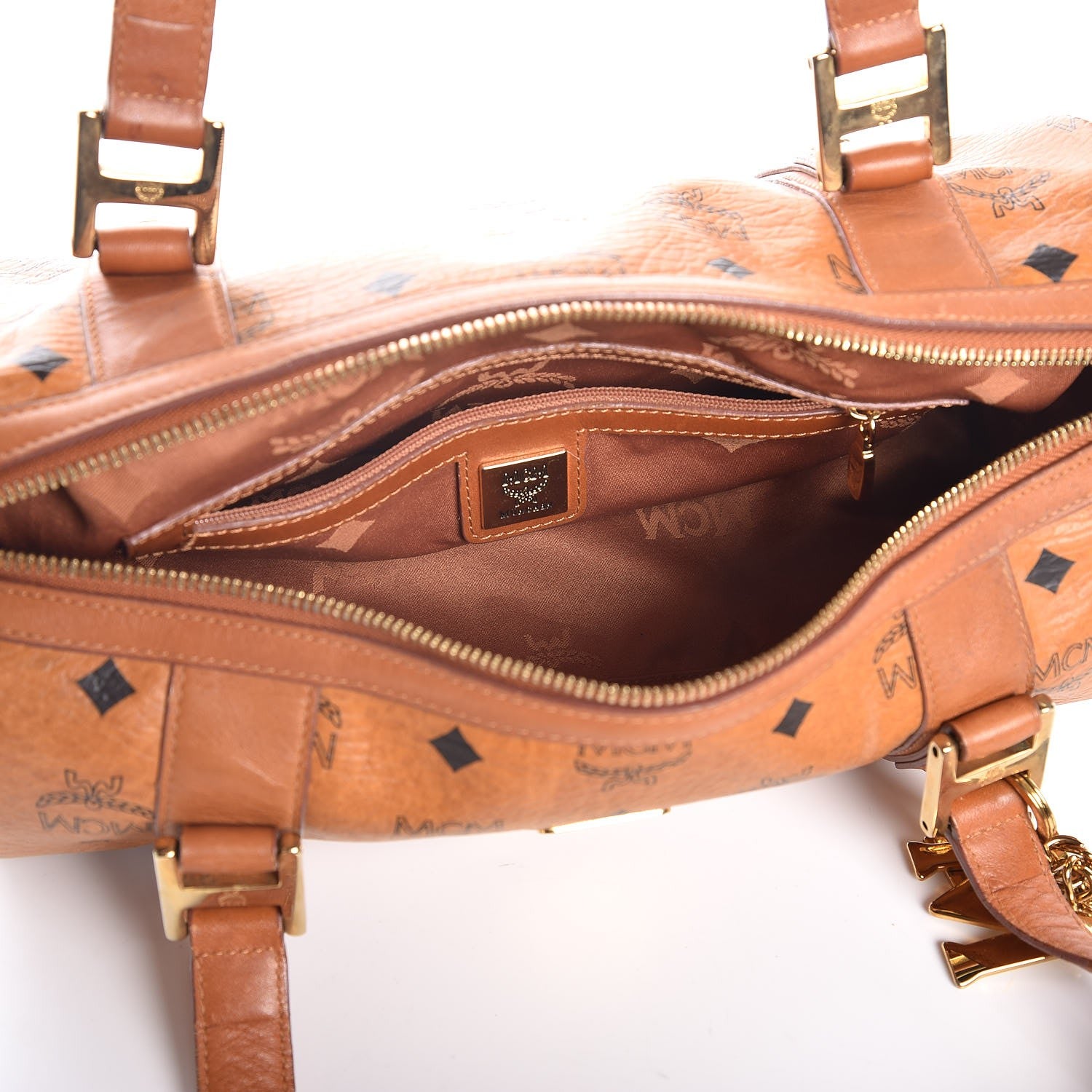 MCM Visetos Essential Barrel Bag Cognac 5 of 8