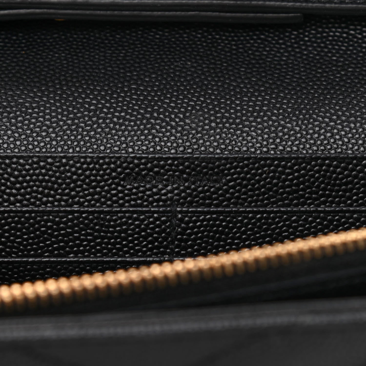 Saint Laurent Grain De Poudre Matelasse Chevron Monogram Chain Wallet Black 7 of 11