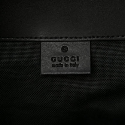 Gucci Soft GG Supreme Monogram Appia Calfskin Web Double Buckle Backpack Black 6 of 11