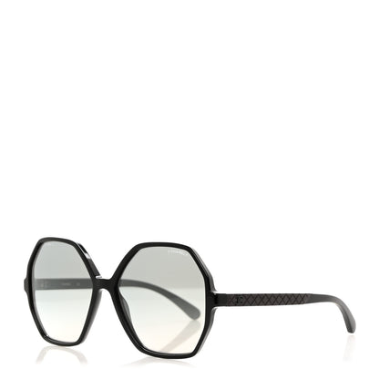 Chanel Acetate Wood Rubber Square Sunglasses S0185 Black 1 of 8