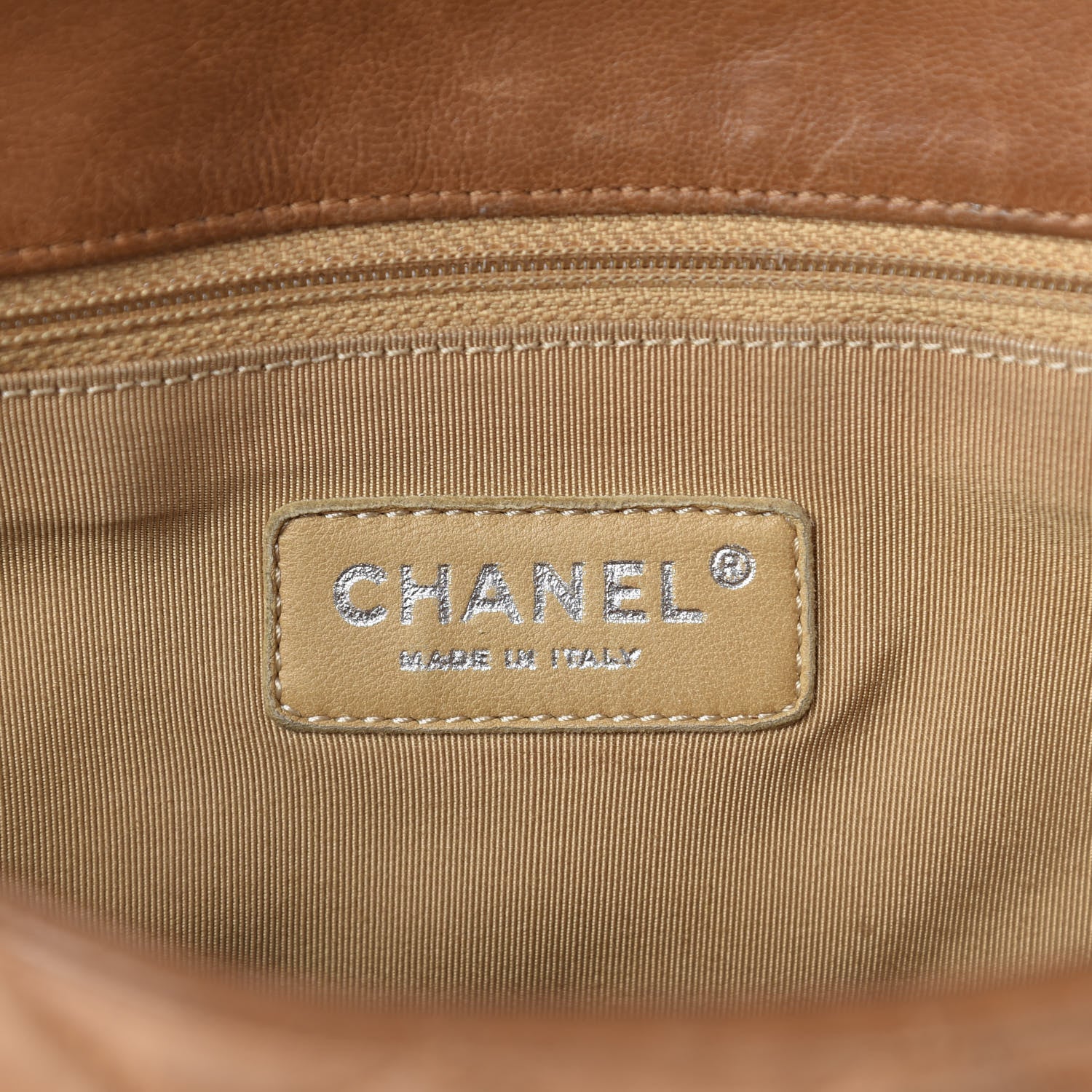 Chanel Washed Lambskin Chain Around Maxi Flap Bag Dark Beige 9 of 11