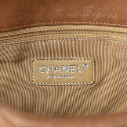 Chanel Washed Lambskin Chain Around Maxi Flap Bag Dark Beige 9 of 11