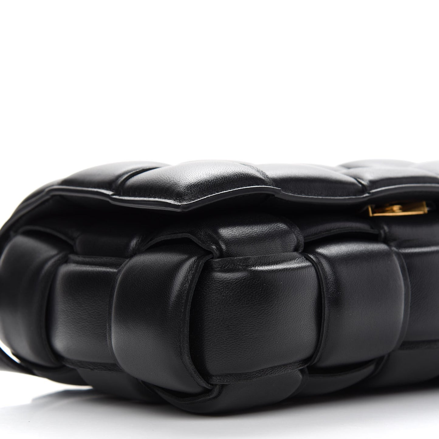 Nappa Maxi Intreccio Padded Cassette Crossbody Bag Black