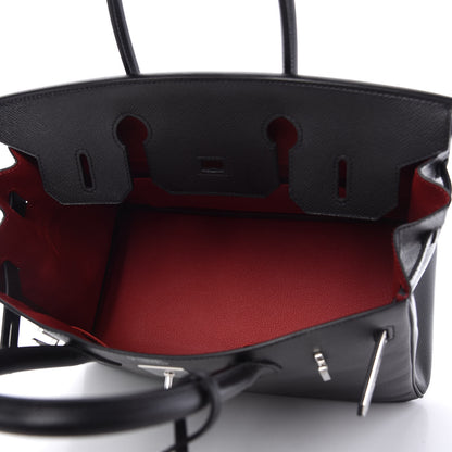 Hermes Epsom Horseshoe Birkin 30 Black Rouge Casaque 5 of 11