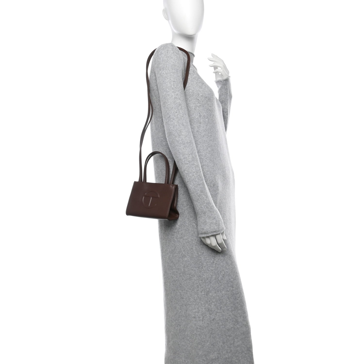 Telfar Vegan Leather Small Shopping Bag Chocolate 2 of 9