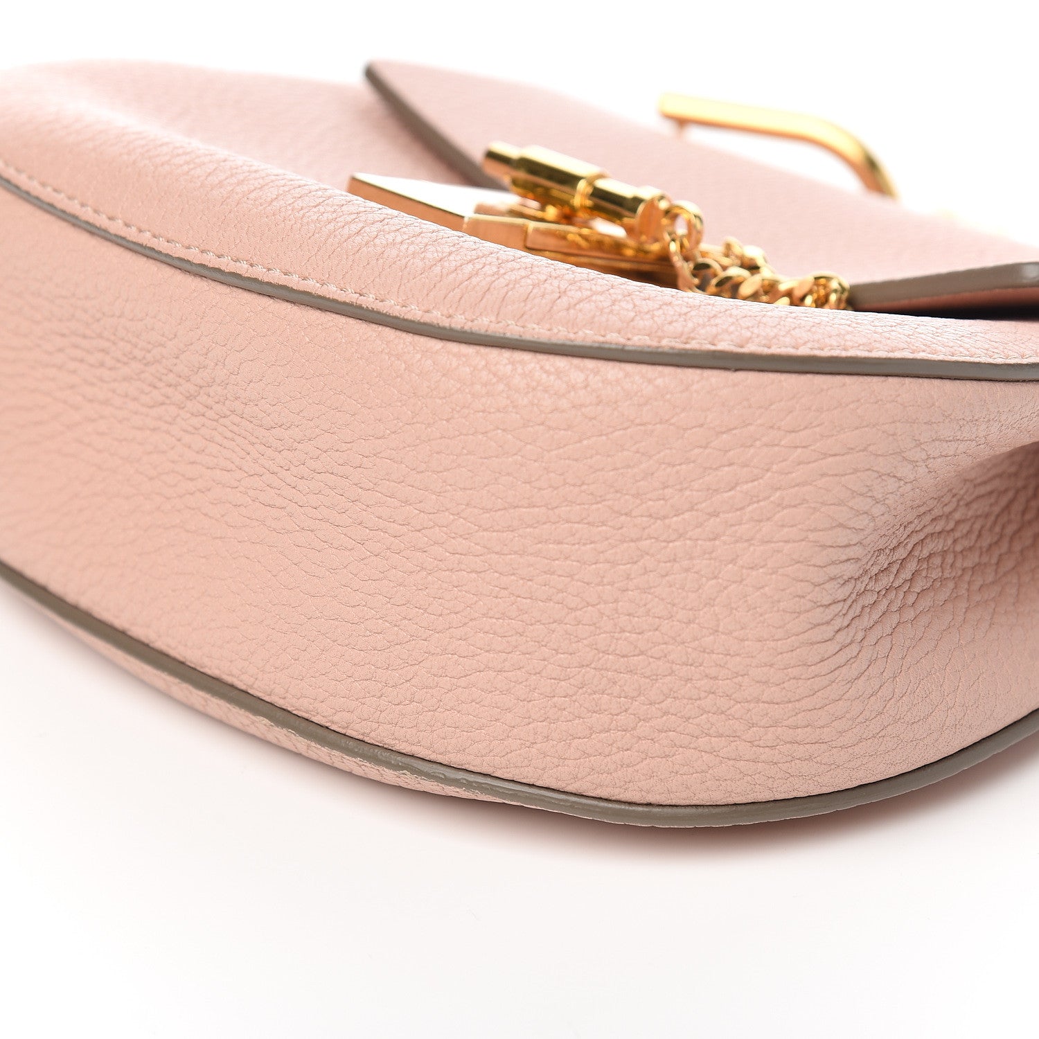 Chloe Grained Lambskin Mini Drew Shoulder Bag Cement Pink 7 of 8