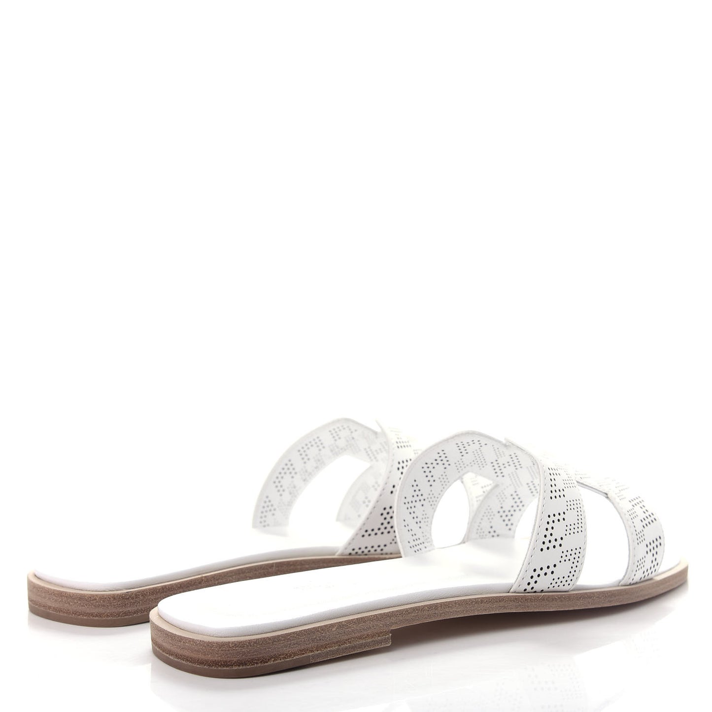 Calfskin Perforated Oran Sandals 37 White