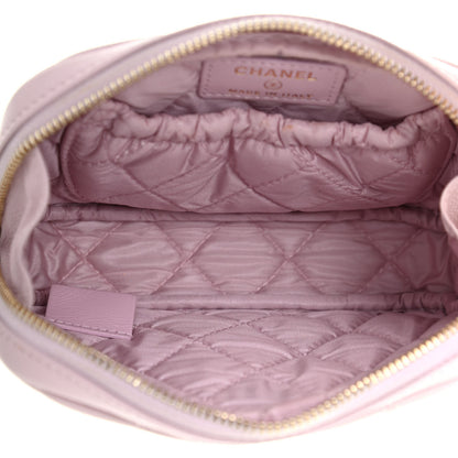 Chanel Caviar Quilted Small Curvy Pouch Cosmetic Case Light Pink 5 of 7