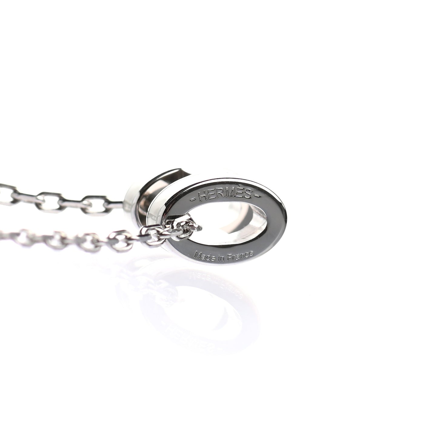 Lacquered Palladium Mini Pop H Pendant Necklace White