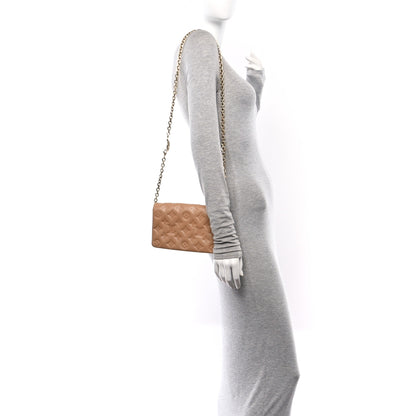 Louis Vuitton Lambskin Embossed Monogram Pochette Coussin Camel 2 of 12
