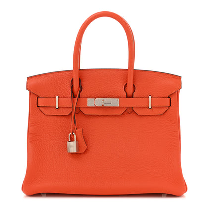 Hermes Taurillon Clemence Birkin 30 Feu 1 of 11