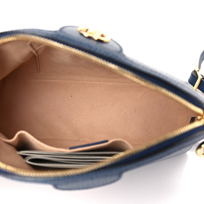 Gucci Textured Dollar Calfskin Web Small Ophidia Dome Shoulder Bag Blue Agata 5 of 10