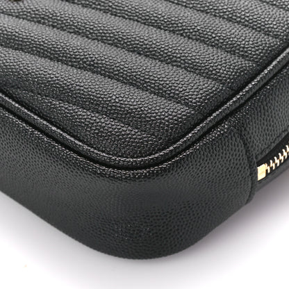 Saint Laurent Grain De Poudre Matelasse Monogram Mini Lou Camera Bag Black 10 of 11