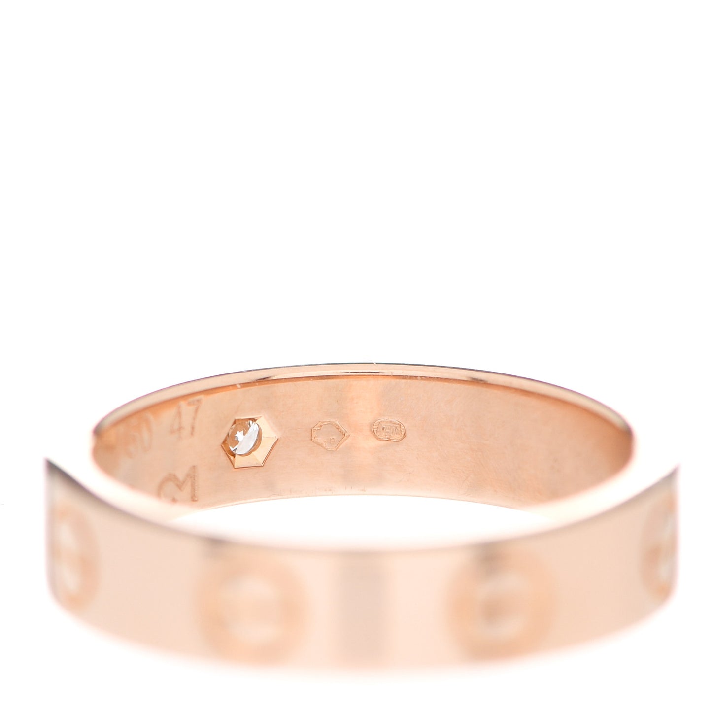 18K Pink Gold Diamond 4mm LOVE Wedding Band Ring 47 4