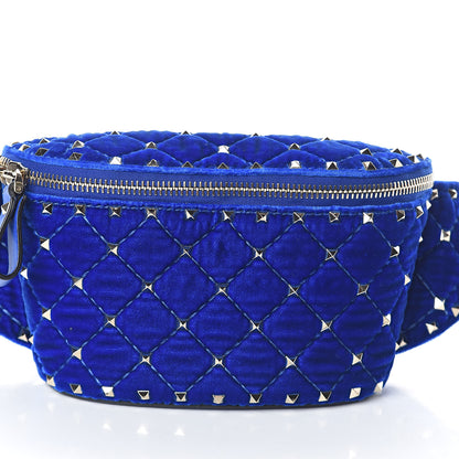 Valentino Garavani Velvet Rockstud Spike Belt Bag 75 Acid Blue 7 of 9