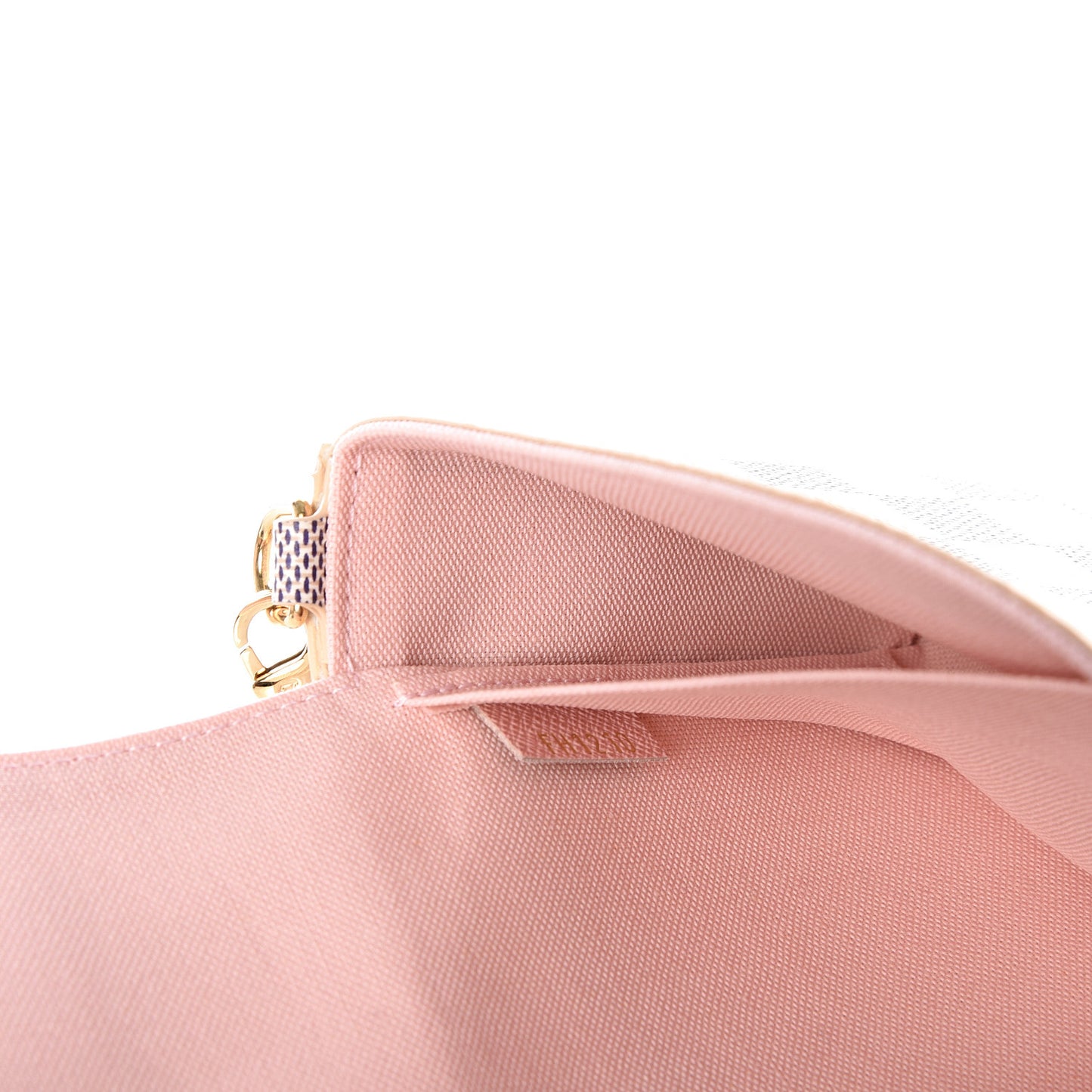 Damier Azur Pochette Felicie Chain Wallet Rose Ballerine