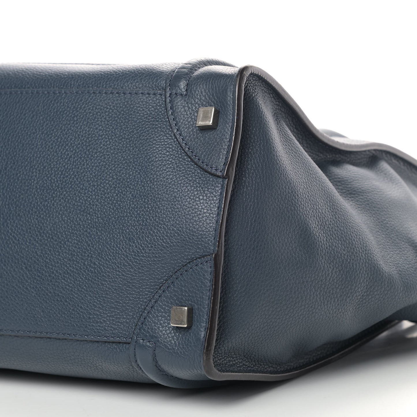 Drummed Calfskin Mini Luggage Blue