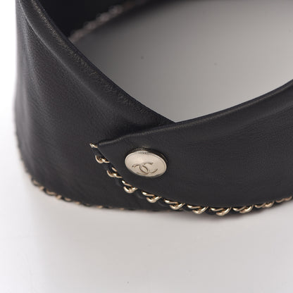 Chanel Lambskin Calfskin Chain CC Bandana Black Gold 8 of 12