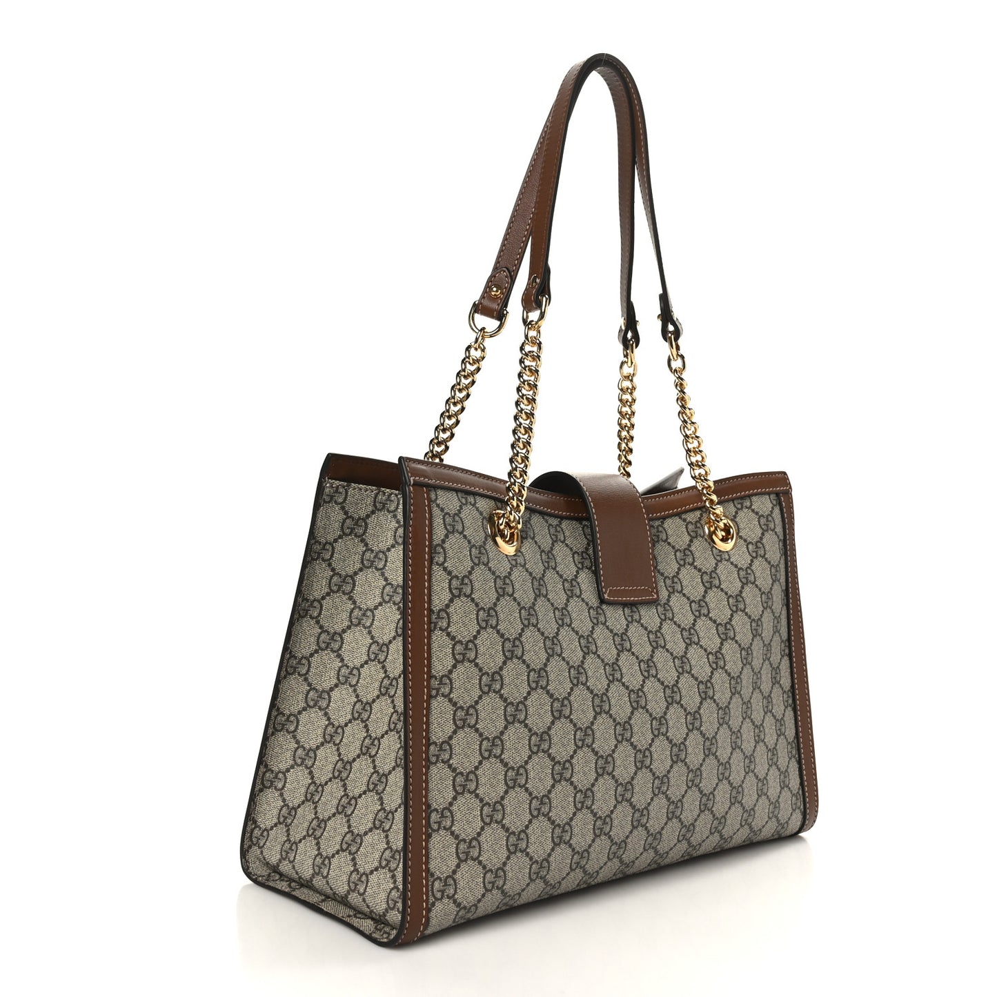 GG Supreme Monogram Medium Padlock Tote Beige Cuir