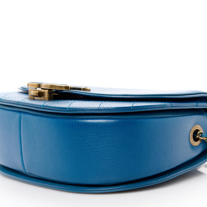 Chanel Shiny Calfskin Goatskin Quilted Medium Coco Curve Messenger Flap Navy 11 of 11