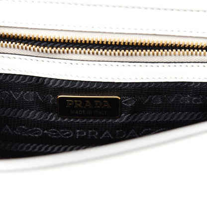 Prada Saffiano Lux Embleme Flap Shoulder Bag White 9 of 11