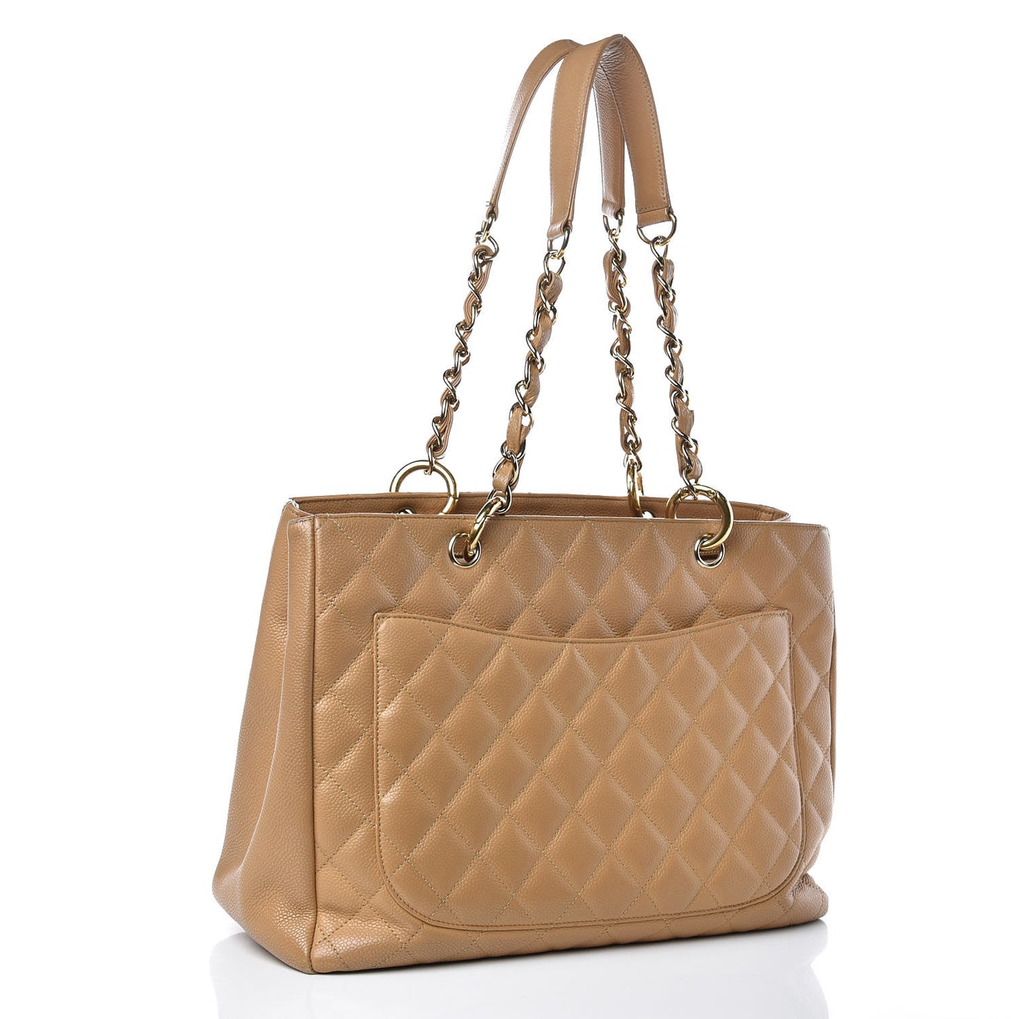 Caviar Quilted Grand Shopping Tote GST Beige