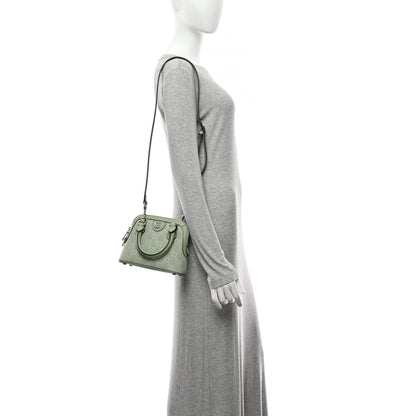 Gucci Summer Denim Calfskin GG Monogram Web Mini Top Handle Ophidia Dome Shoulder Bag Pale Green 4 of 22