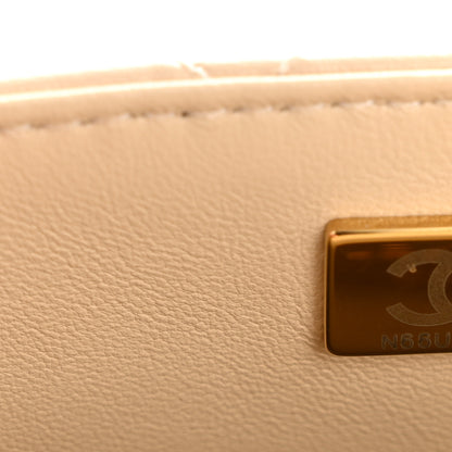 Chanel Lambskin Quilted Small Flap Top Handle Bag Beige 7 of 13