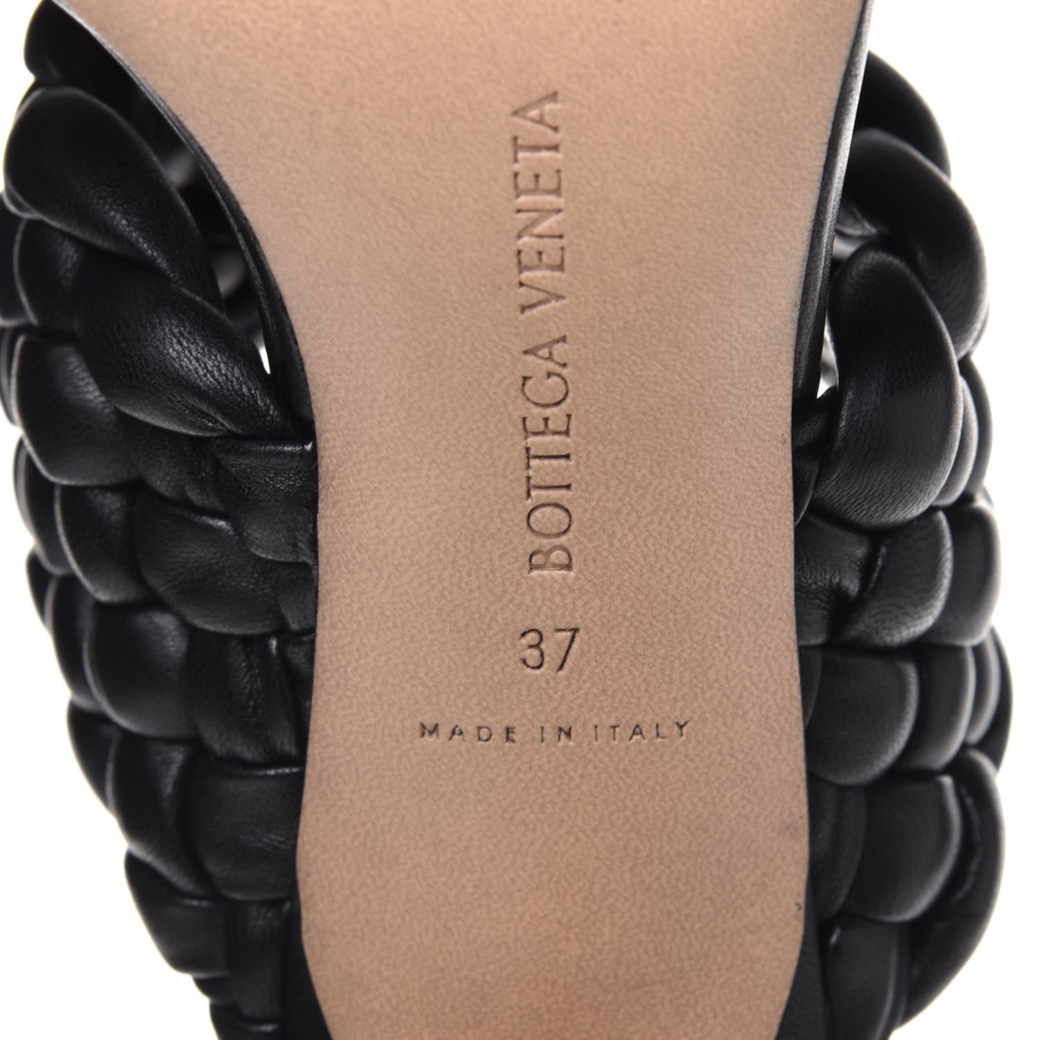 Bottega Veneta Nappa Twisted Padded Intrecciato Curve Slide Sandals 37 Black 6 of 8