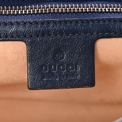Gucci Vintage Effect Calfskin Matelasse Diagonal Small Torchon GG Marmont Shoulder Bag Mystic White Blue Agata 6 of 14