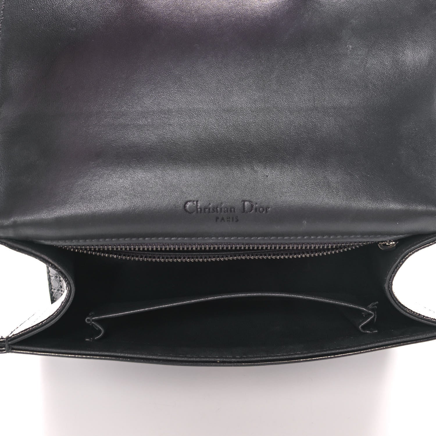 Christian Dior Metallic Patent Micro-Cannage Small Diorama Flap Bag Onyx Black 5 of 11