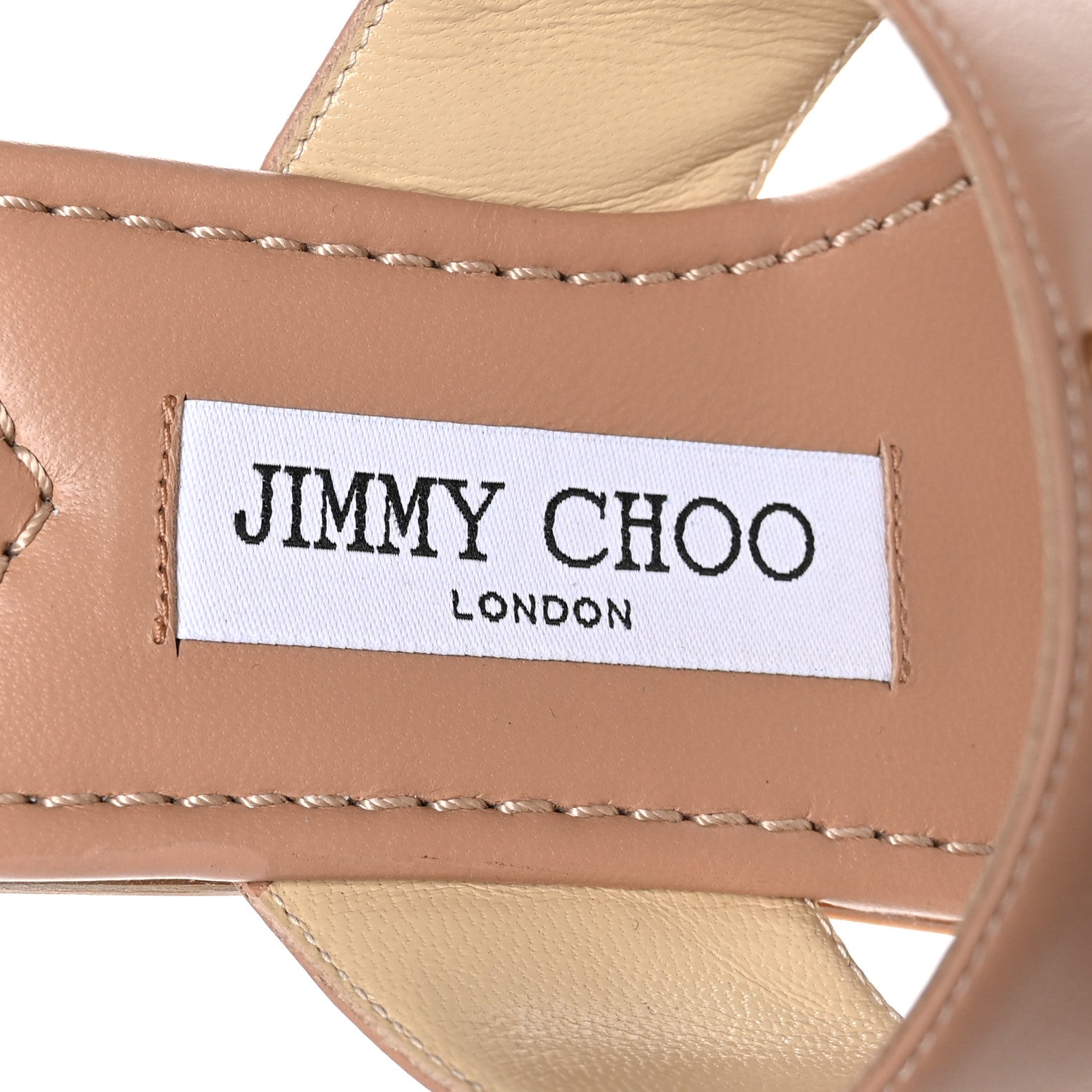 Jimmy Choo Calfskin JC Flat Sandals 36 Beige 6 of 7