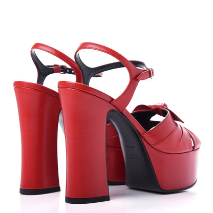 Saint Laurent Goatskin Candy 80 Platform Sandals 36 Red 4 of 11