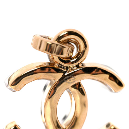 Chanel Metal CC Pendant Drop Earrings Gold Silver 4 of 5