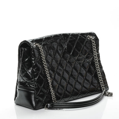 Chanel Glazed Calfskin Quilted Large Lady Pearly Flap Black 3 of 7