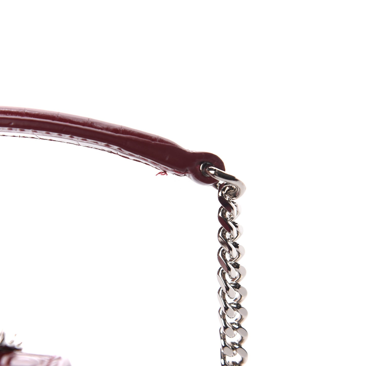 Calfskin Crocodile Embossed Monogram Sunset Chain Wallet Palissandre