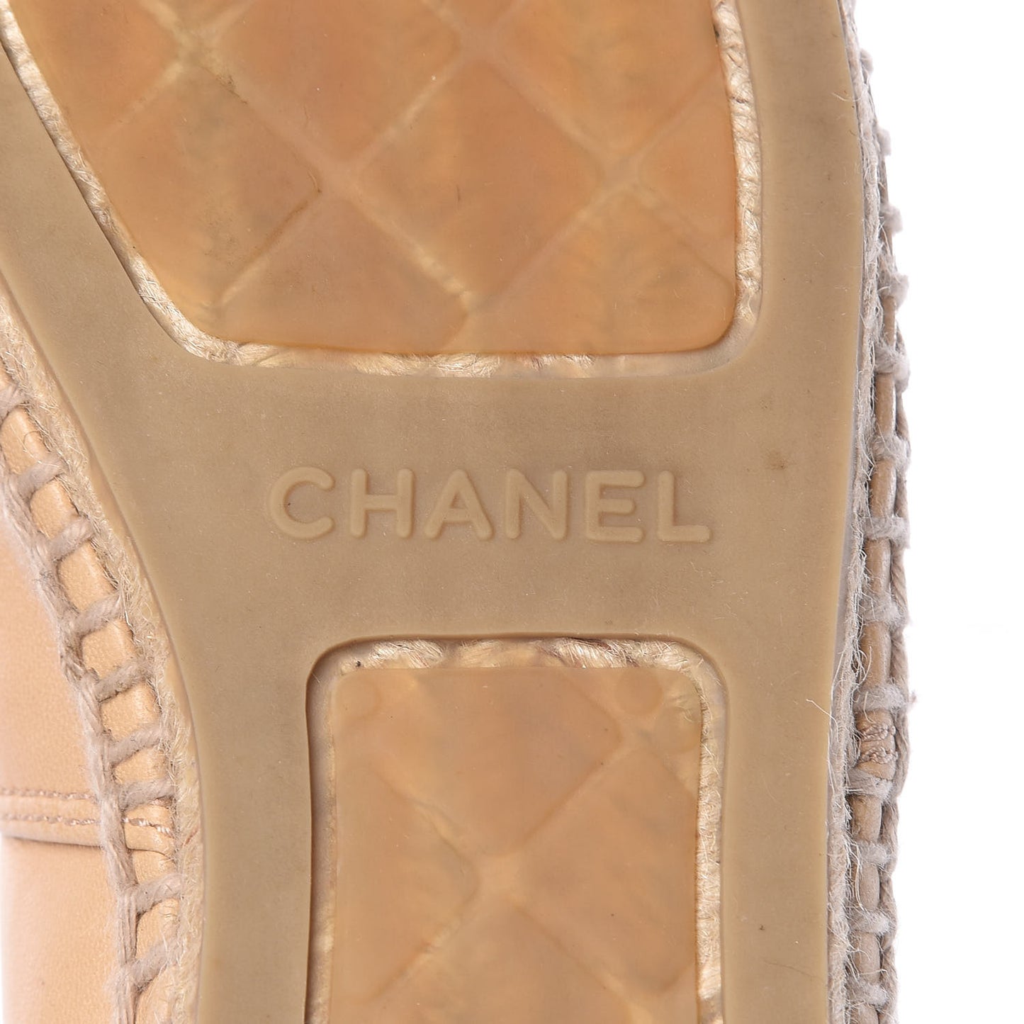 Lambskin CC Espadrilles 38 Beige Black