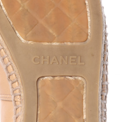 Chanel Lambskin CC Espadrilles 38 Beige Black 7 of 12