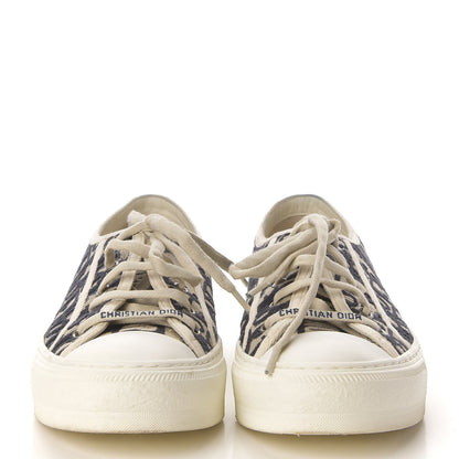 Christian Dior Canvas Oblique Walk'N'Dior Low Top Sneakers 38 Deep Blue 2 of 9