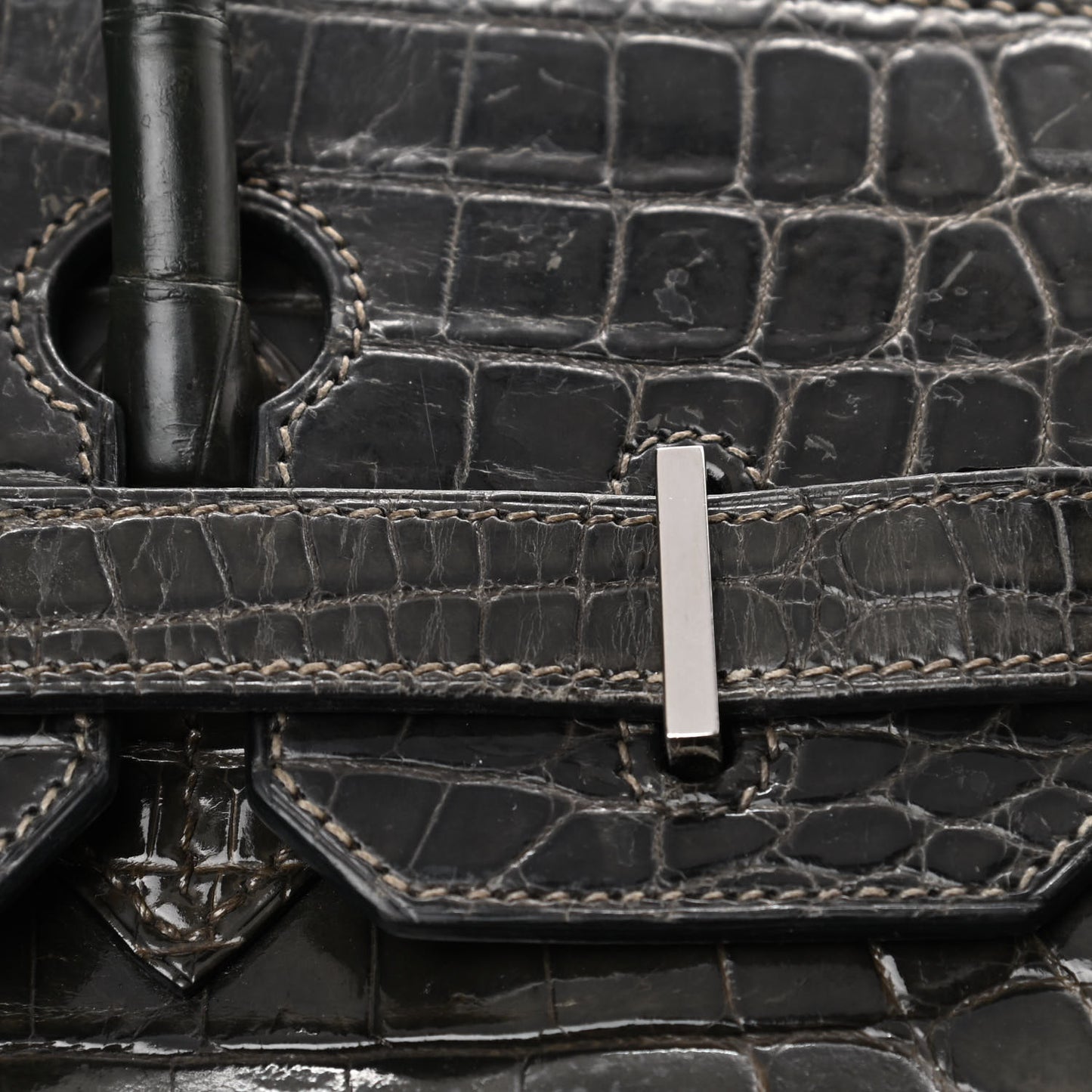 Shiny Niloticus Crocodile Birkin 30 Graphite