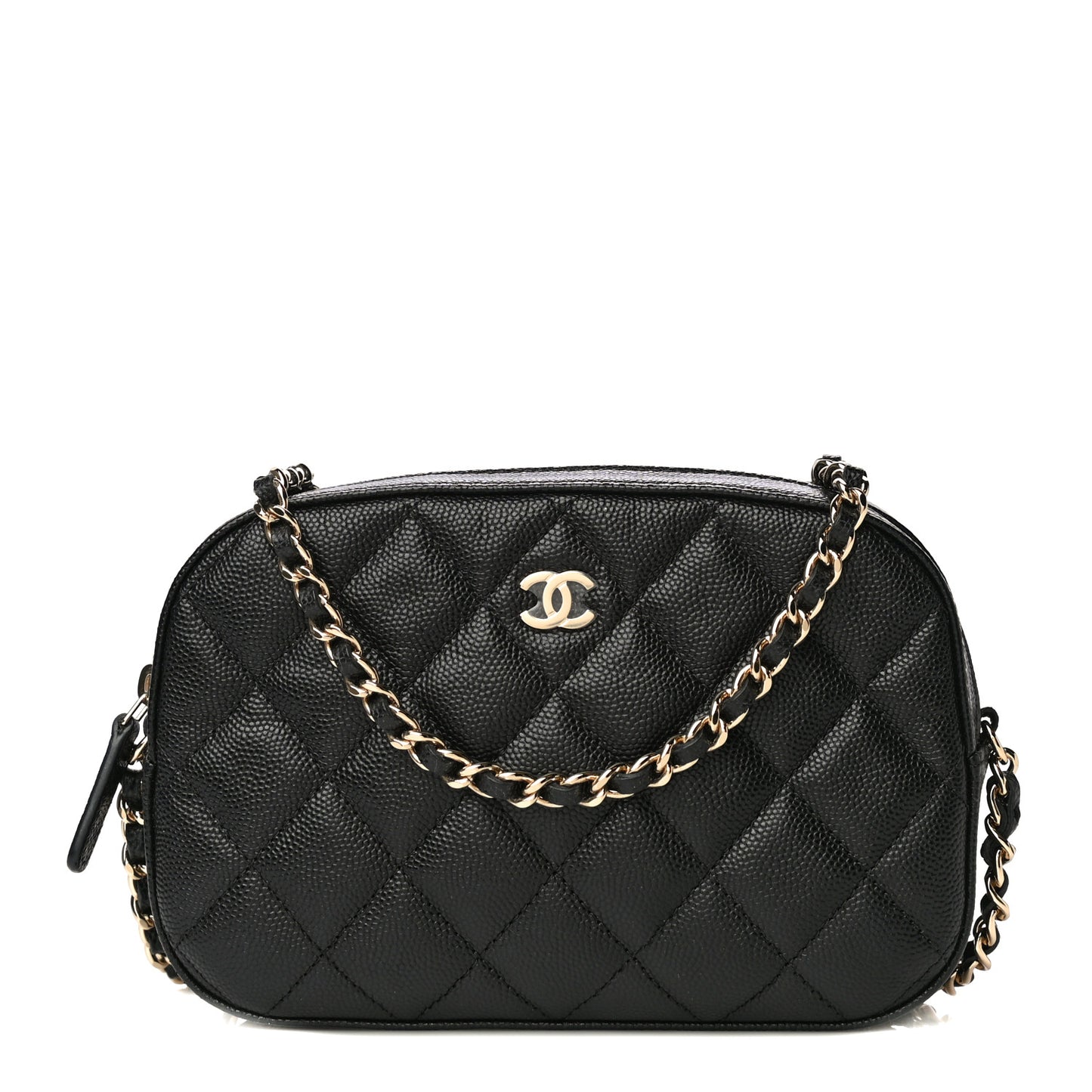 Caviar Quilted Vanity With Chain Black
