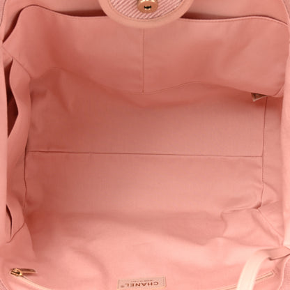 Chanel Woven Straw Raffia Medium Deauville Tote Pink 5 of 11