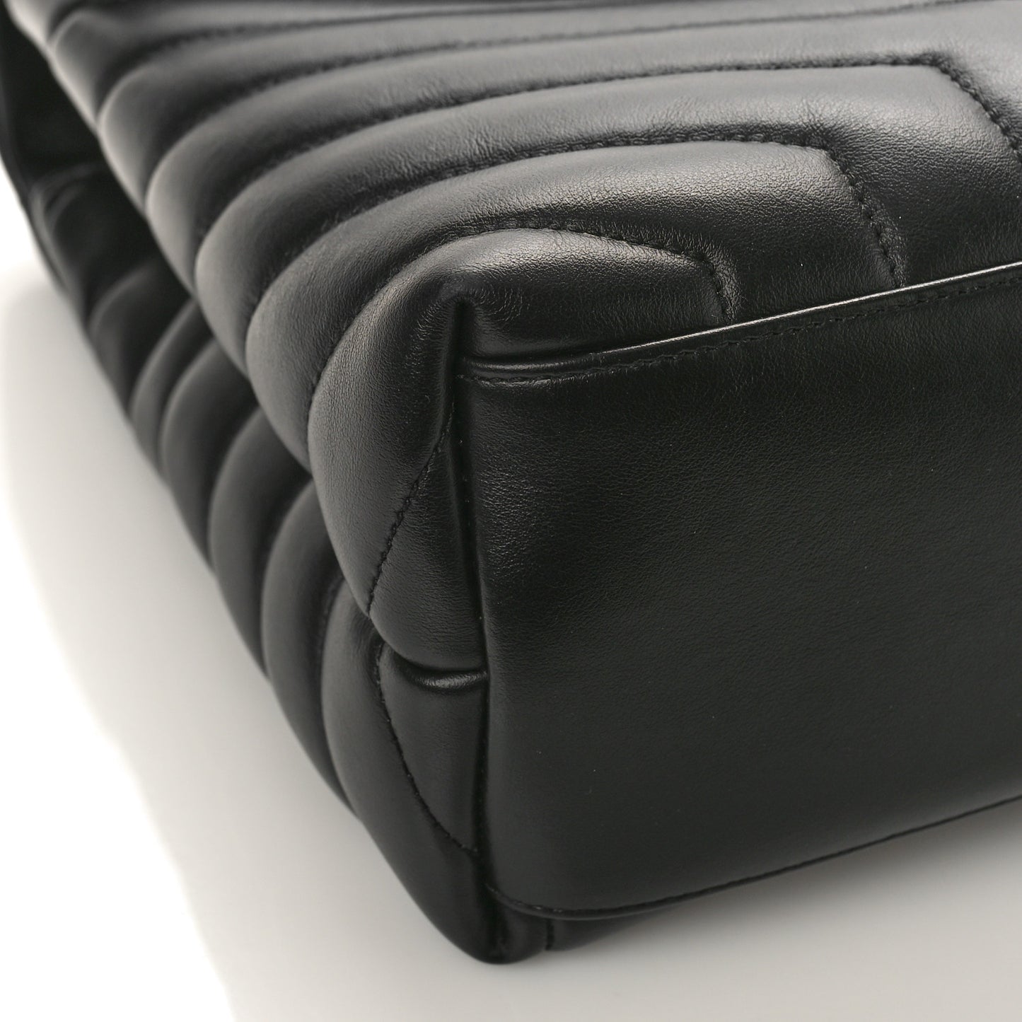 Calfskin Y Quilted Monogram Medium Loulou Chain Satchel Black