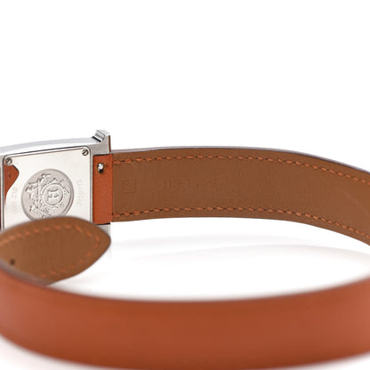 Hermes Stainless Steel Swift 21mm Heure H Hour Double Tour Quartz Watch Orange 7 of 8
